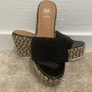 G.C. Shoes Espadrille Slide Wedge Sandals
